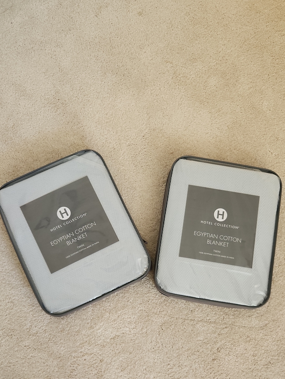 Hotel Collection Egyptian Cotton Blankets - Light Gray (Set of 2)